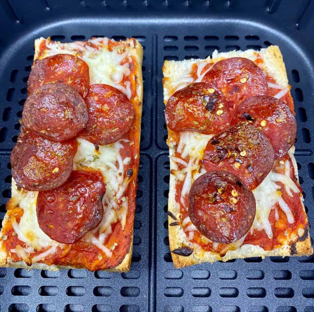 Homemade Air Fryer French Bread Pizza.