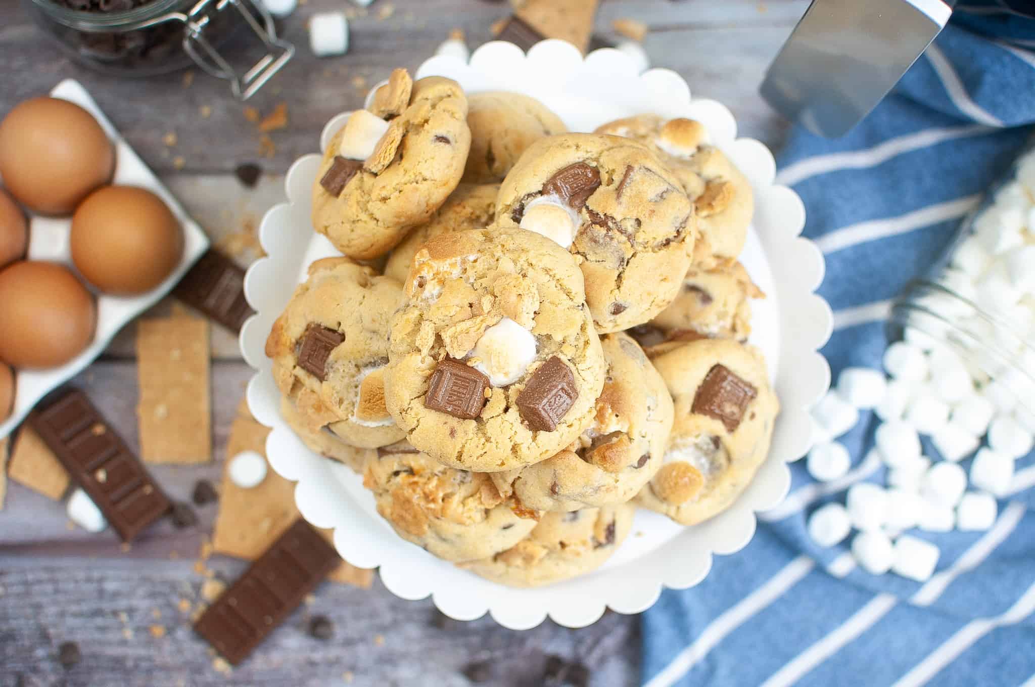 Overhead s'mores cookies