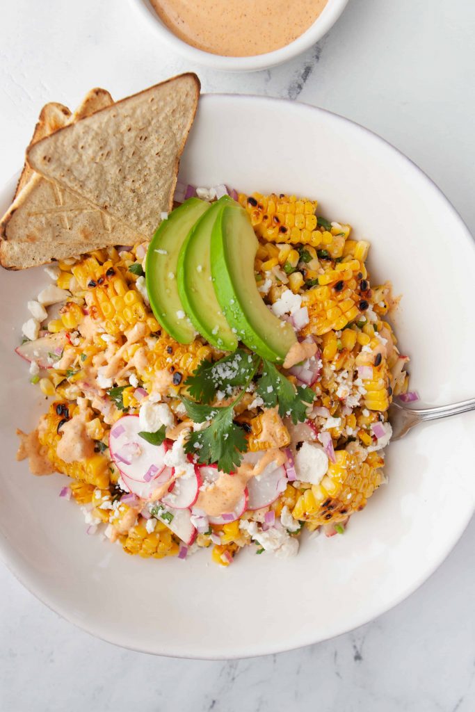 Overhead view of Corn Salad