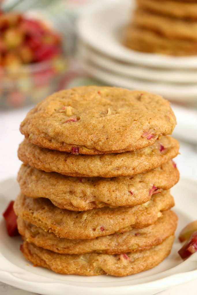 Stack of rhubarb cookies