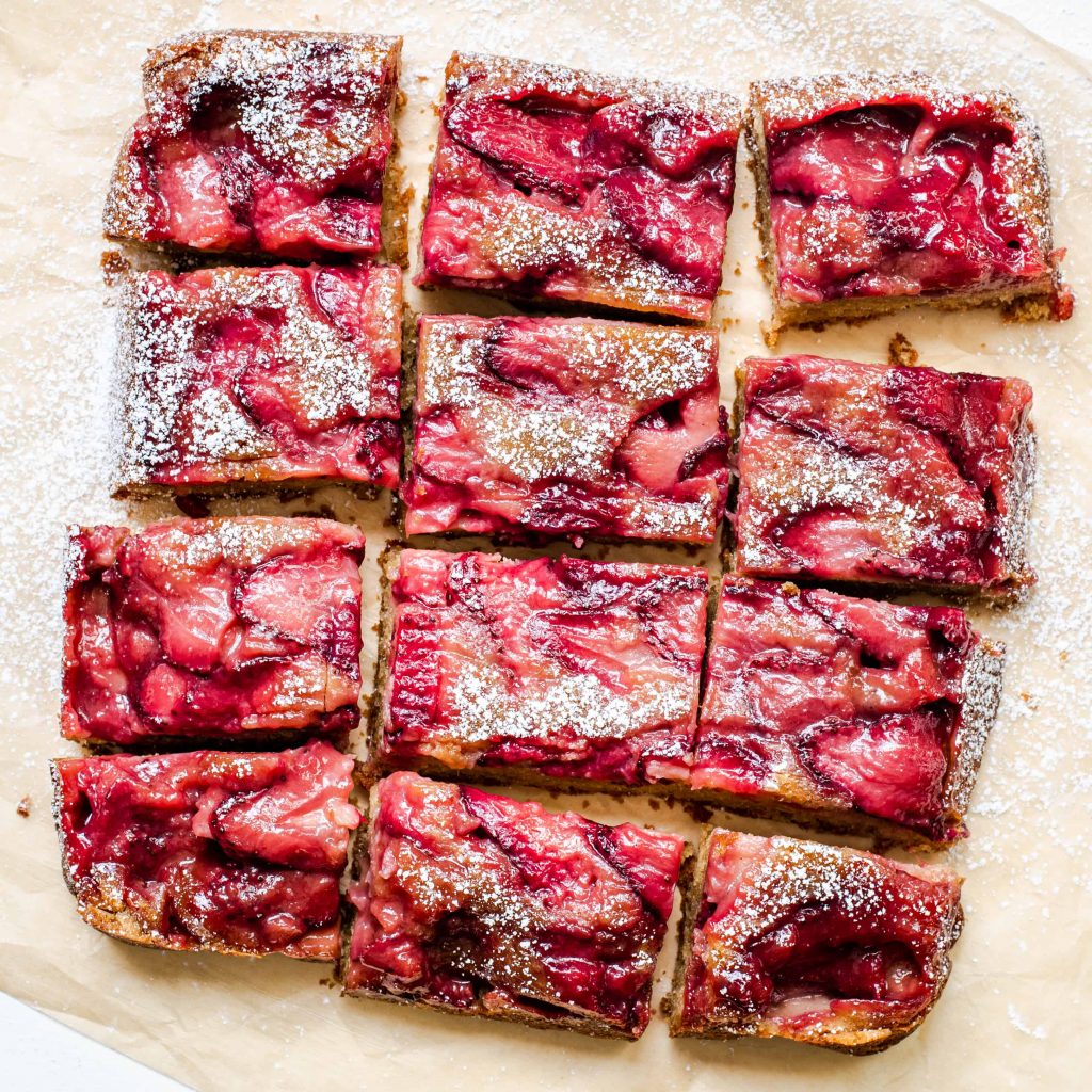 Cut strawberry upside down bars.