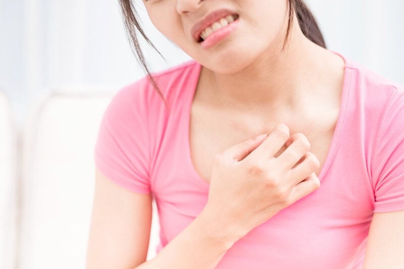 Woman with itchy skin