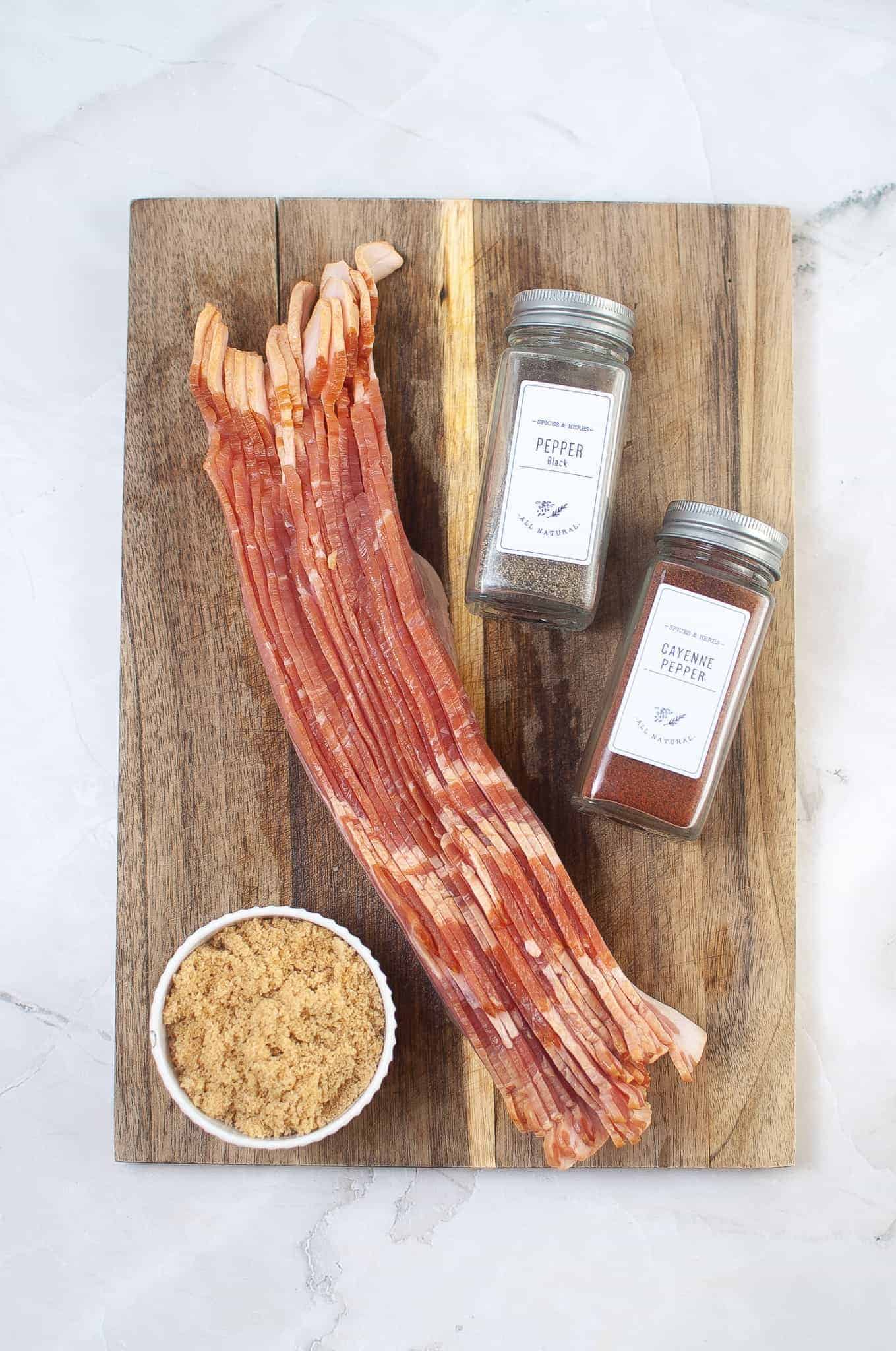 Bacon, brown sugar and spices.