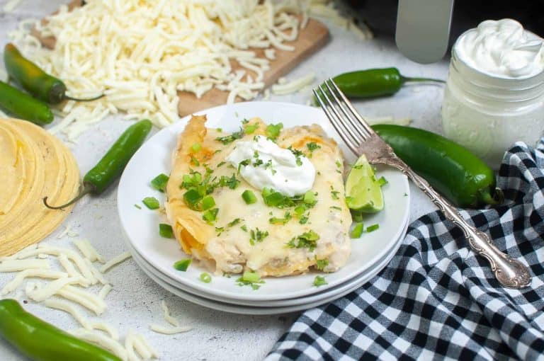Air Fryer Enchiladas with Sour Cream Sauce