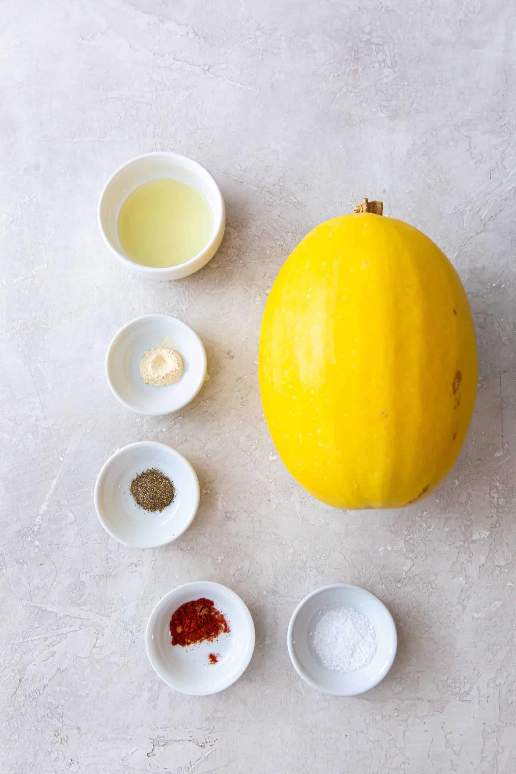 Ingredients for squash in air fryer.