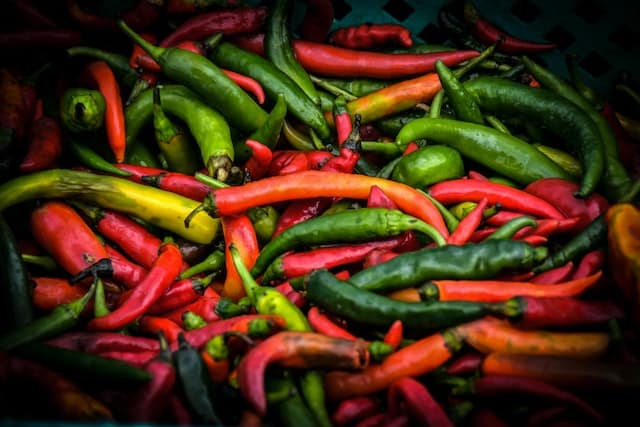 Pile of chili peppers
