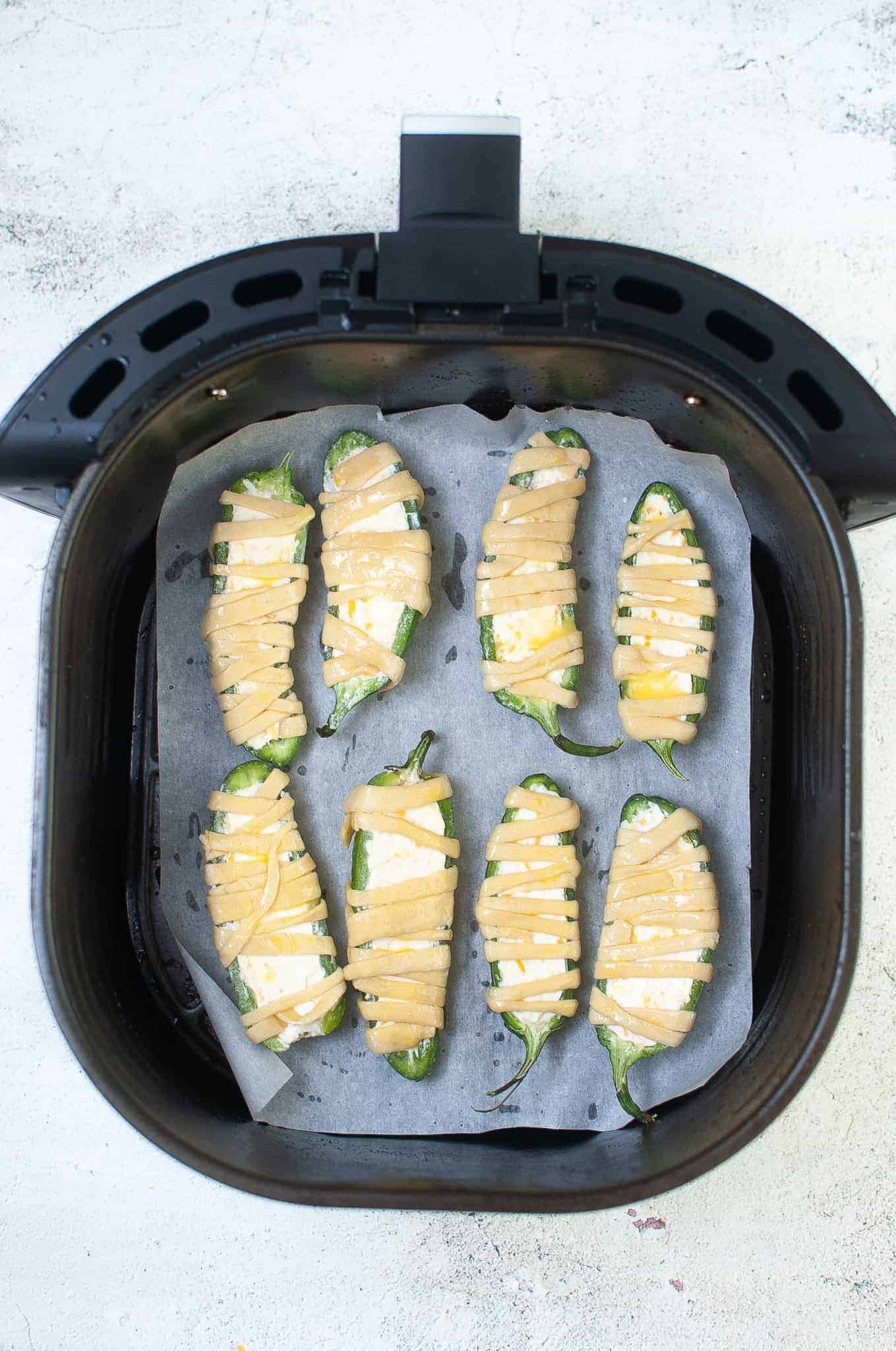 Mummy poppers air fryer basket.