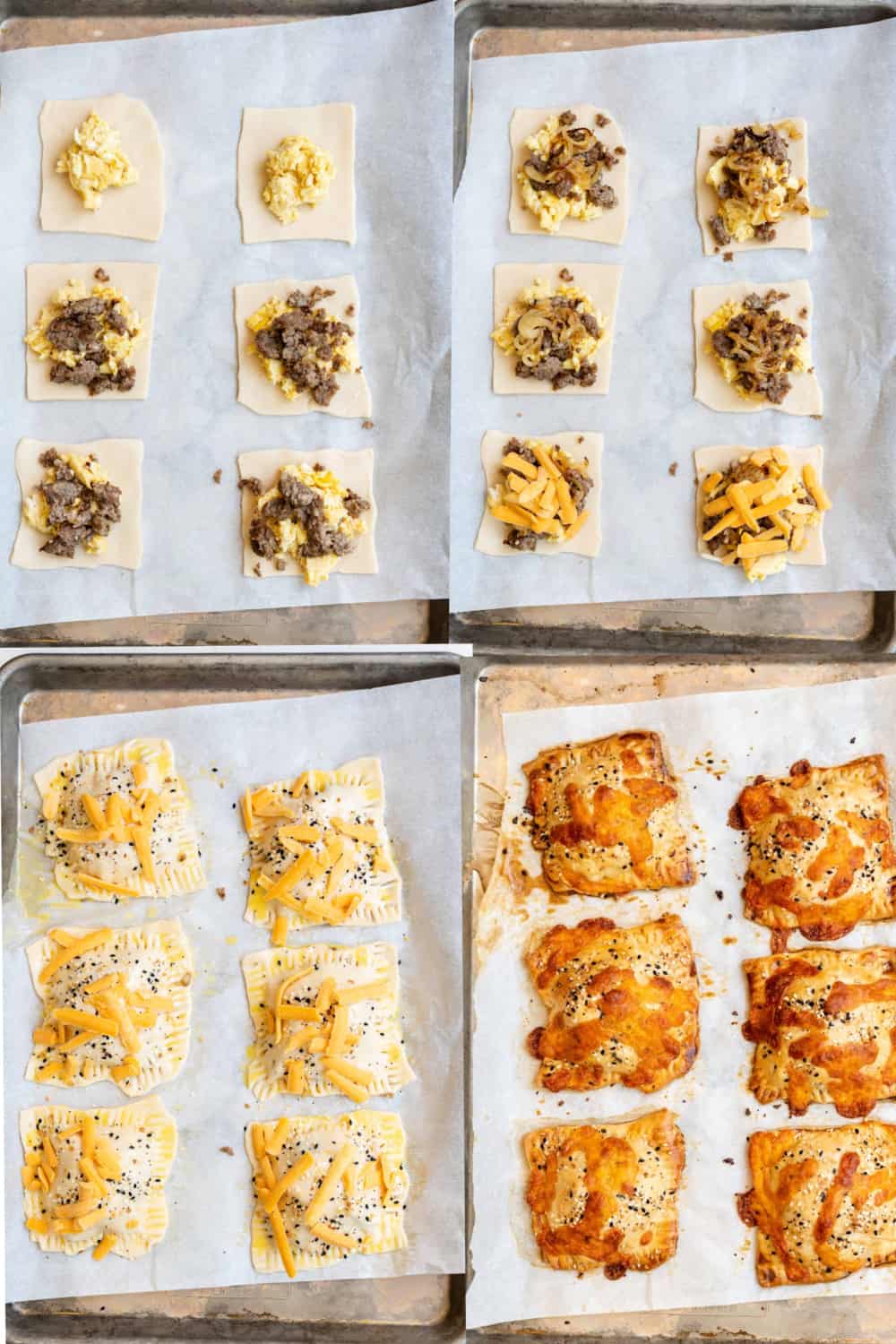 Steps for making breakfast hand pies.