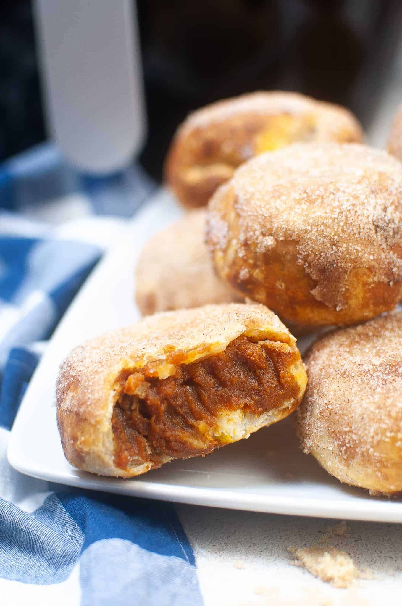Pumpkin Pie Bites on a plate.