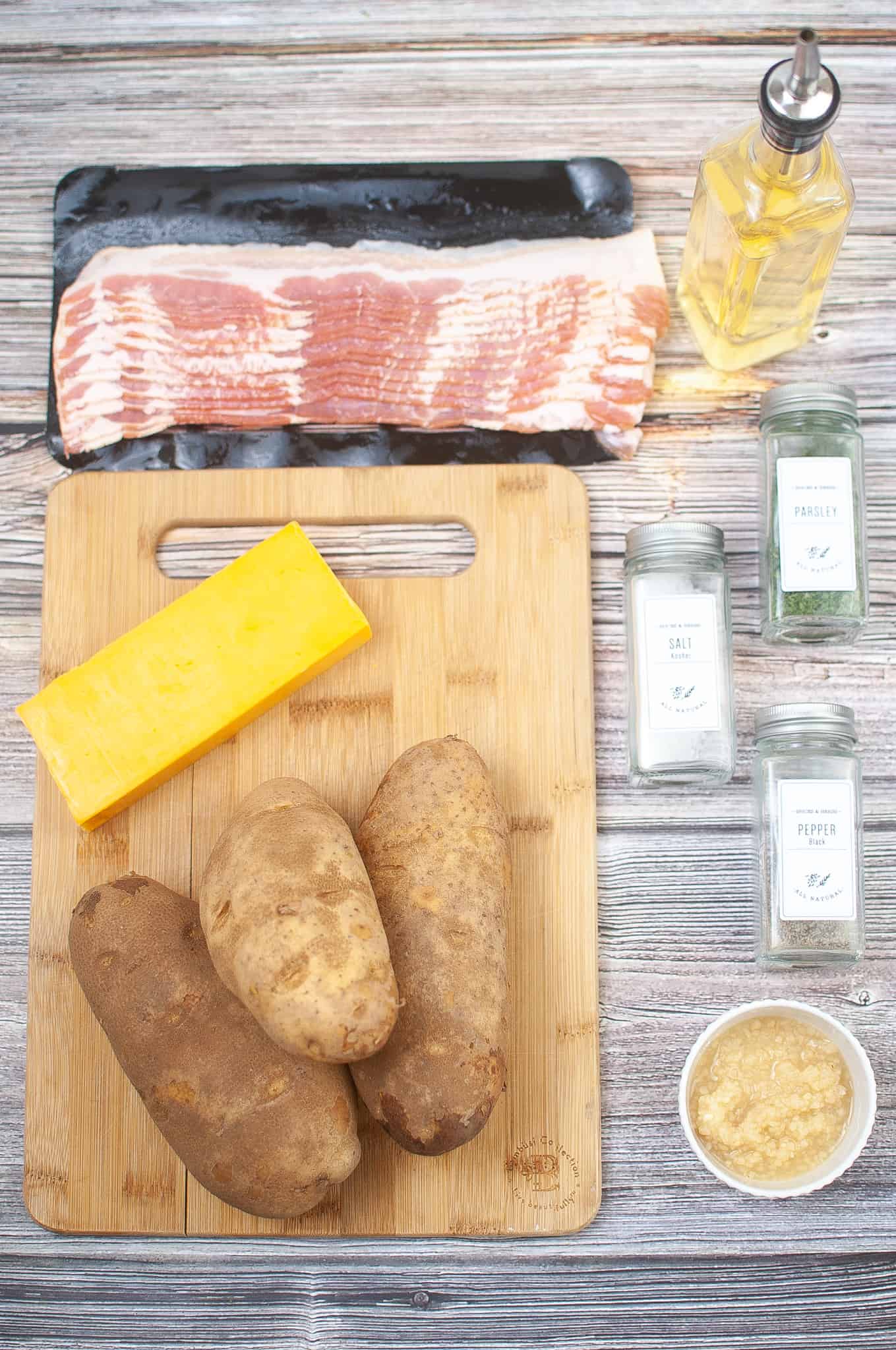 Ingredients for Hasselback Potatoes.