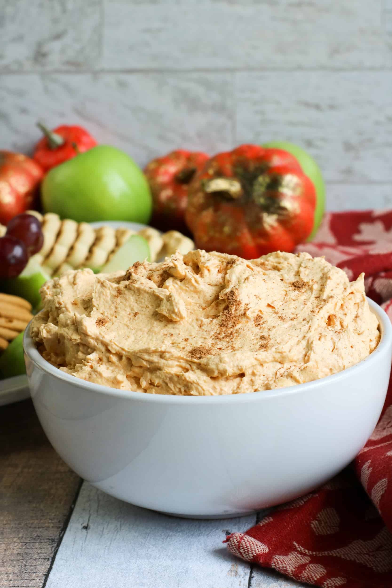 Pumpkin Fluff in a white bowl.