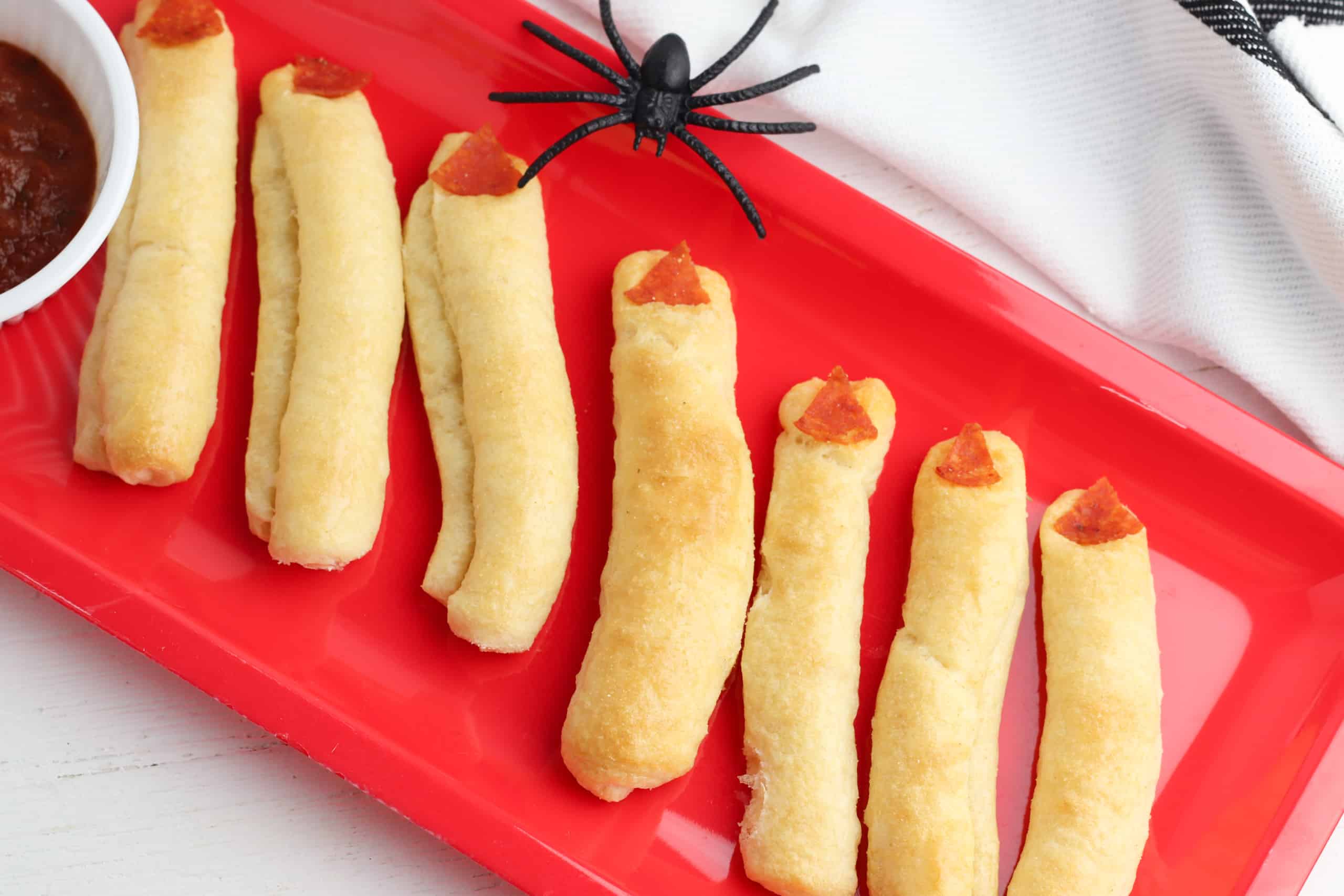 Overhead view of Breadstick Witch's Fingers.