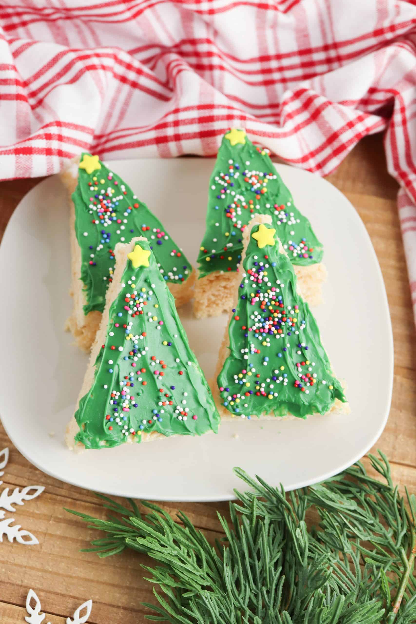 Christmas treats on a white plate.