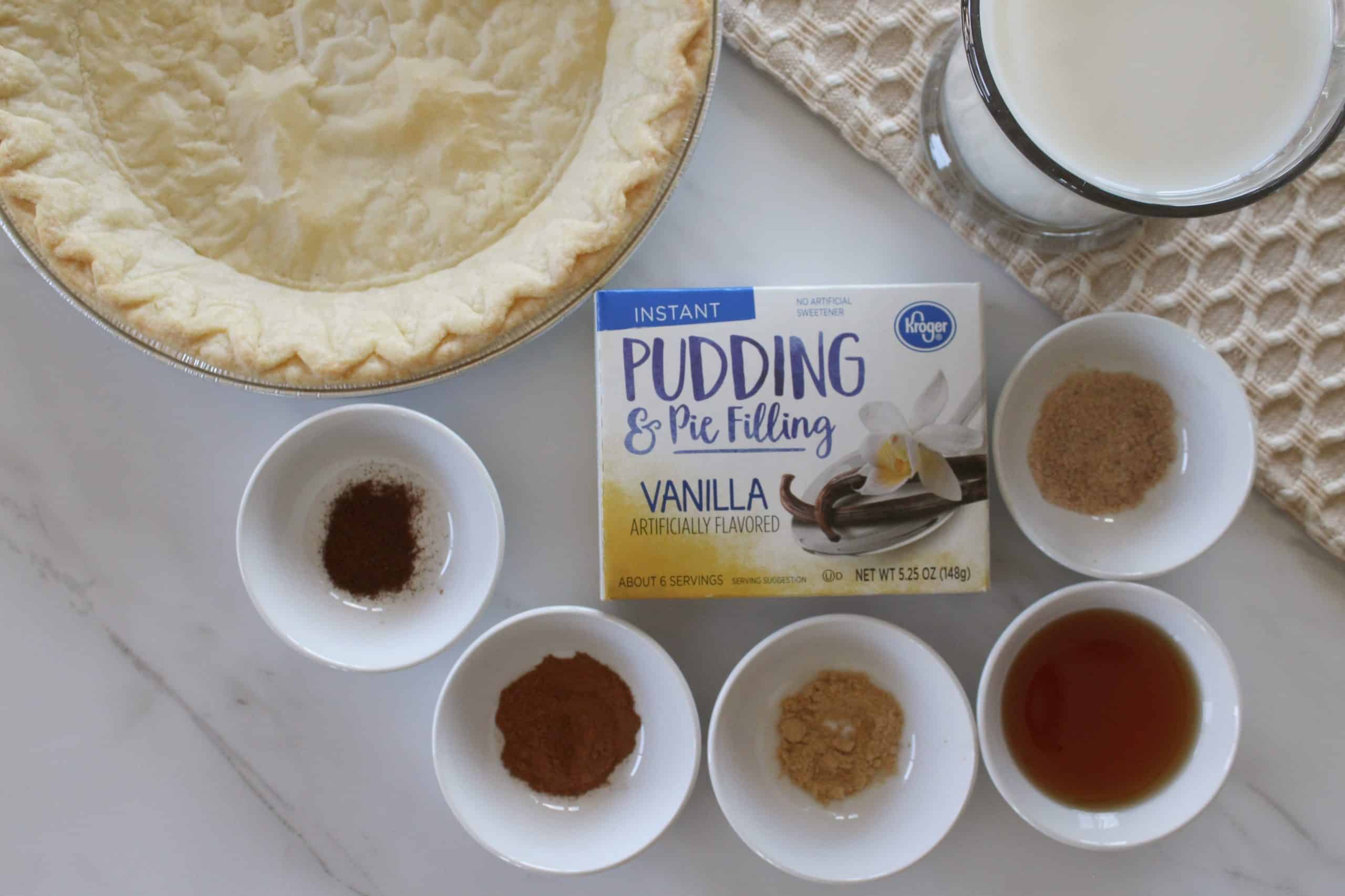 Ingredients for Gingerbread Cream Pie.