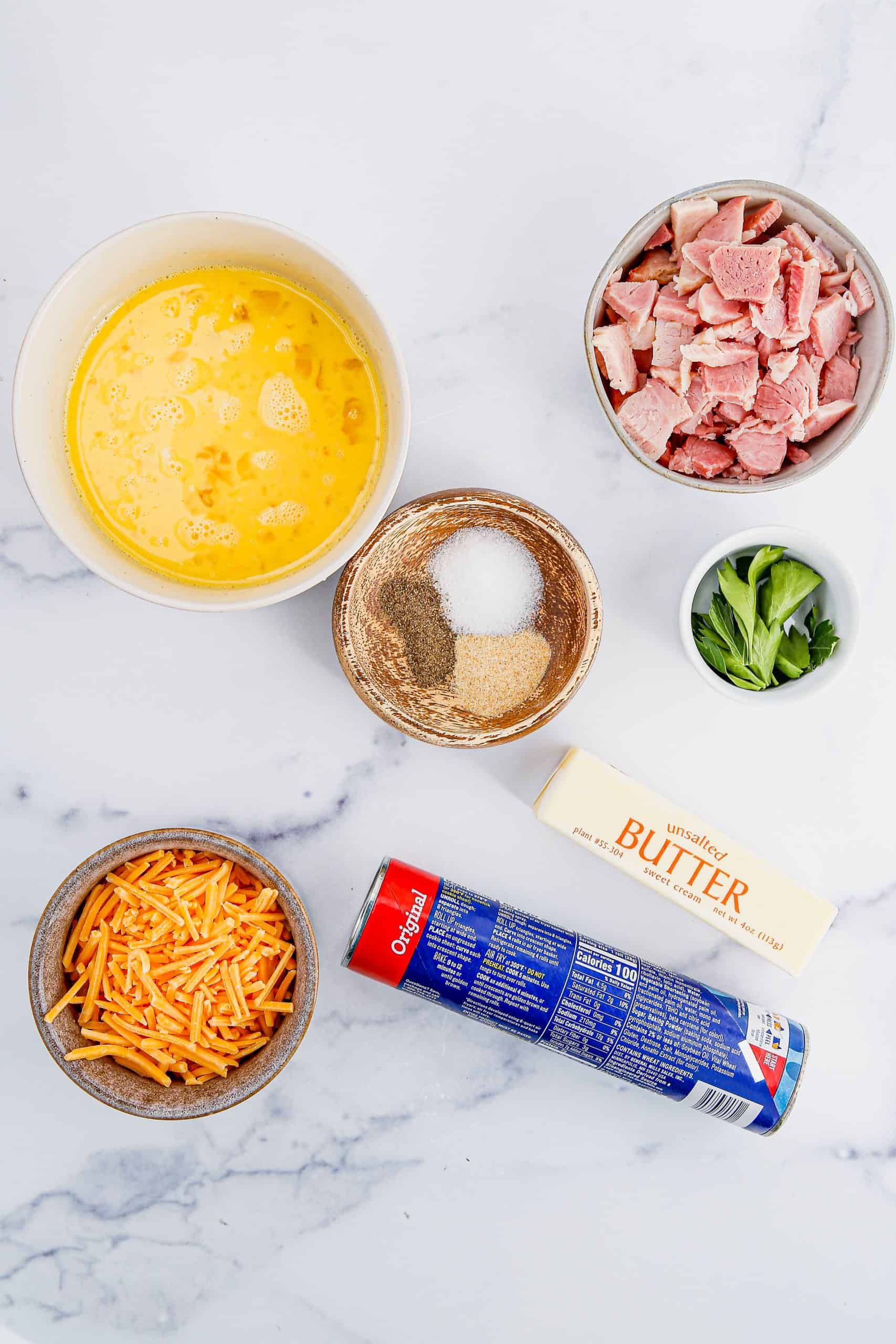 Ingredients for Crescent Breakfast Ring.