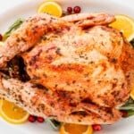 Overhead view of Herb Butter Turkey.