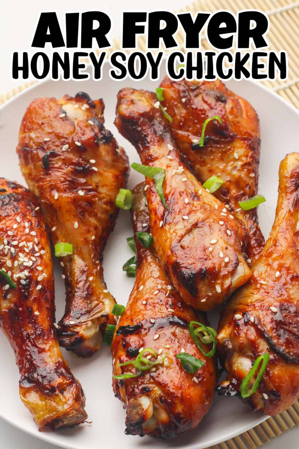 Air Fryer Honey Soy Chicken Drumsticks Pin.