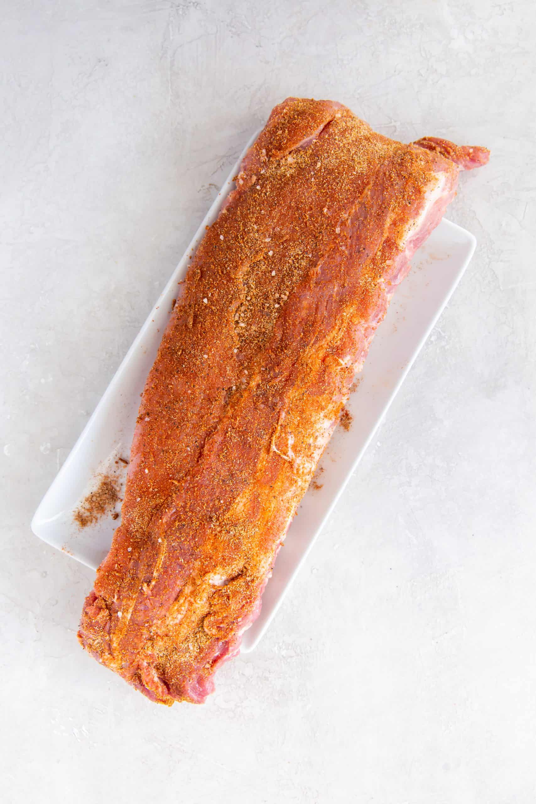Dry rub on ribs.