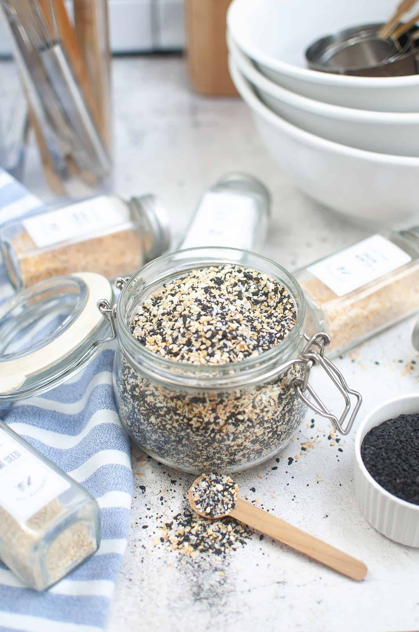Everything Bagel Seasoning in a jar.
