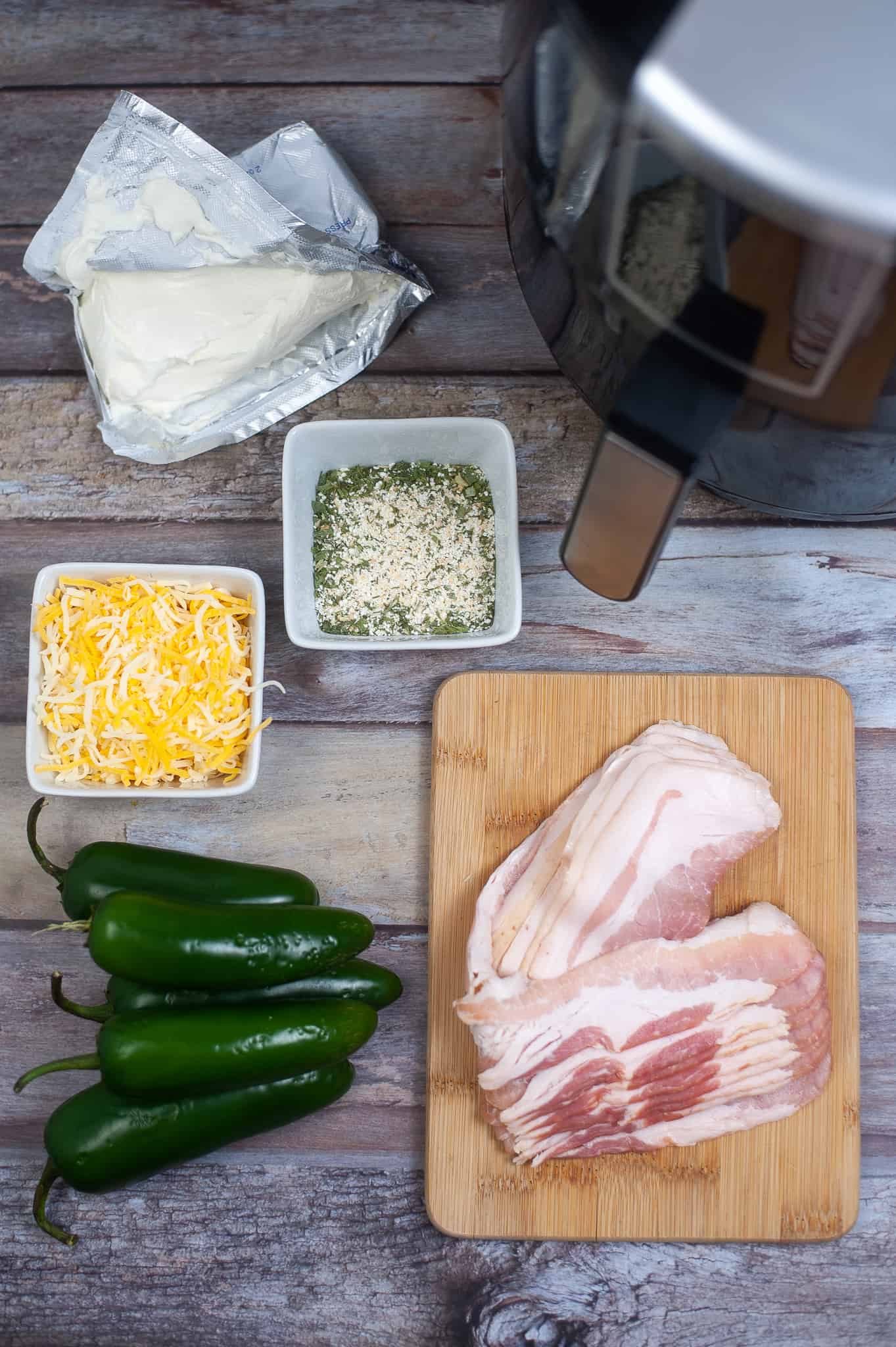 Ingredients for Jalapeno poppers.