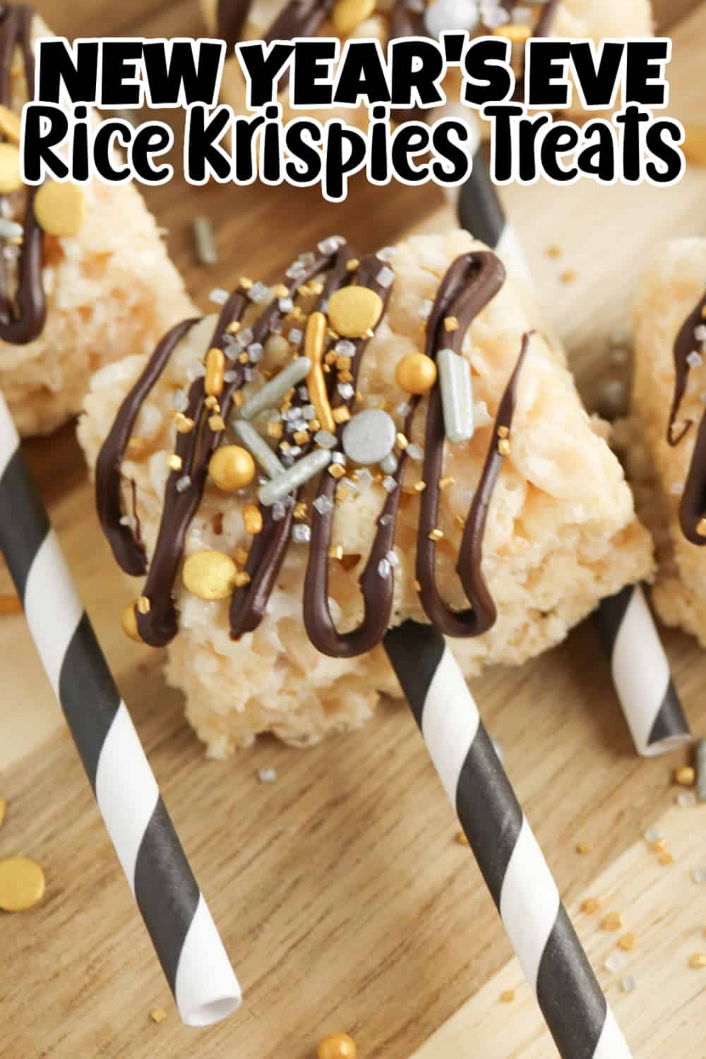 New Year's Eve Rice Krispies Treats Pin.