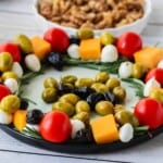 Side view of charcuterie wreath.