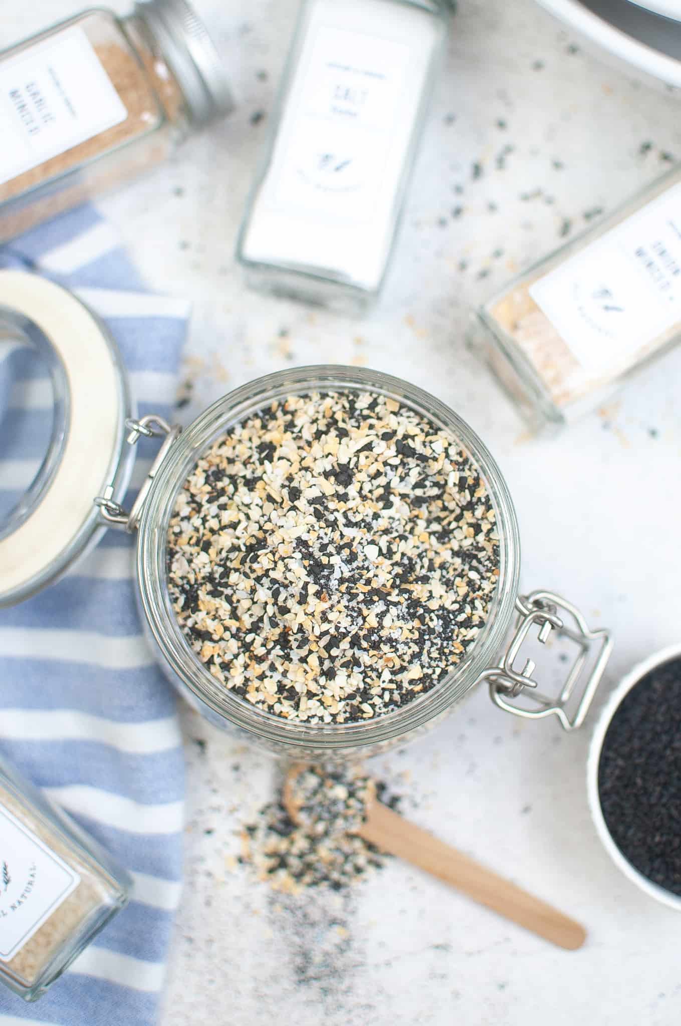 Overhead view of Everything Bagel Seasoning.