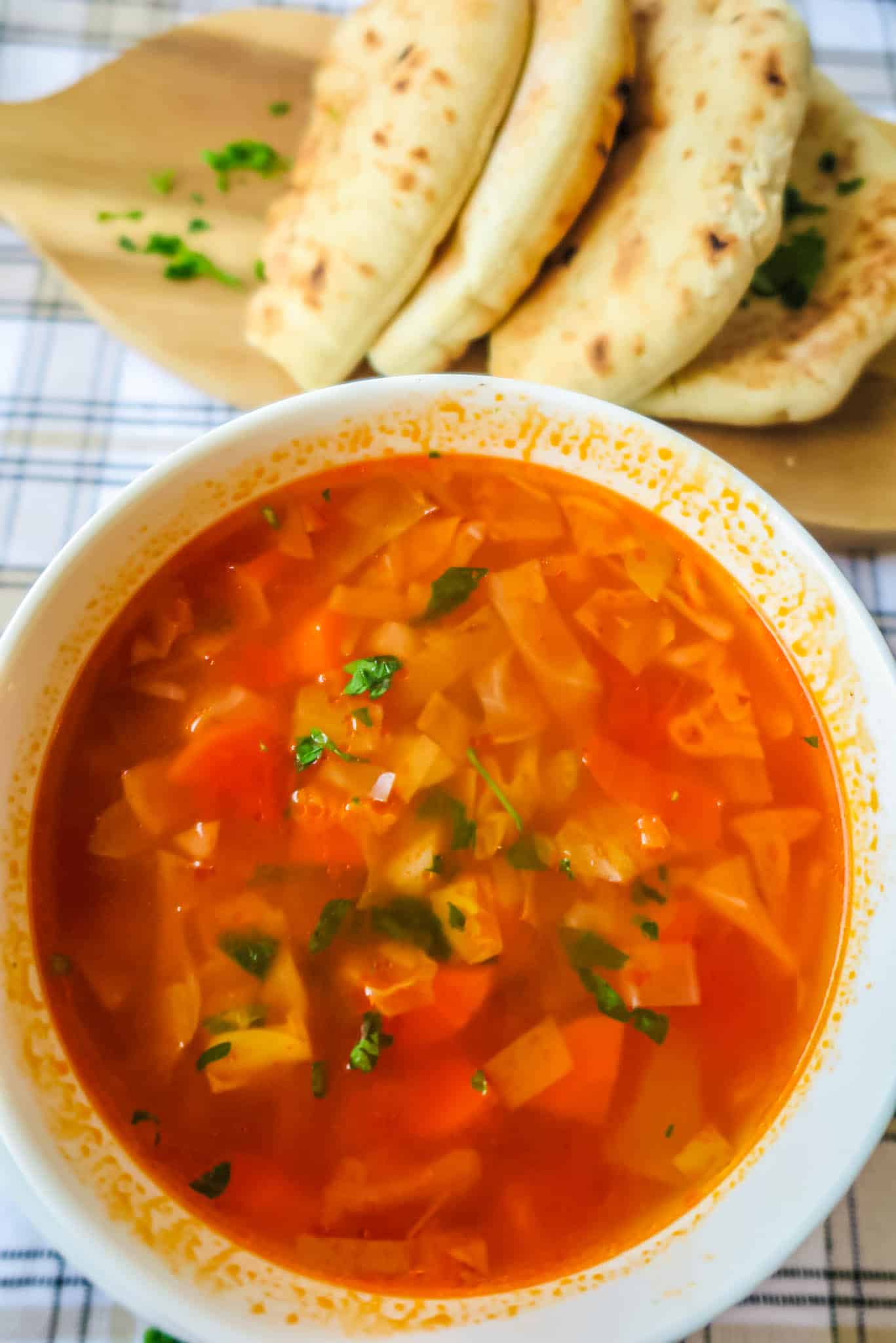 Overhead photo of Low Carb Cabbage Soup.