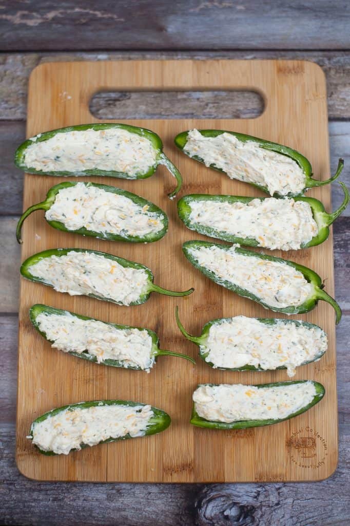 Cream cheese stuffed peppers.