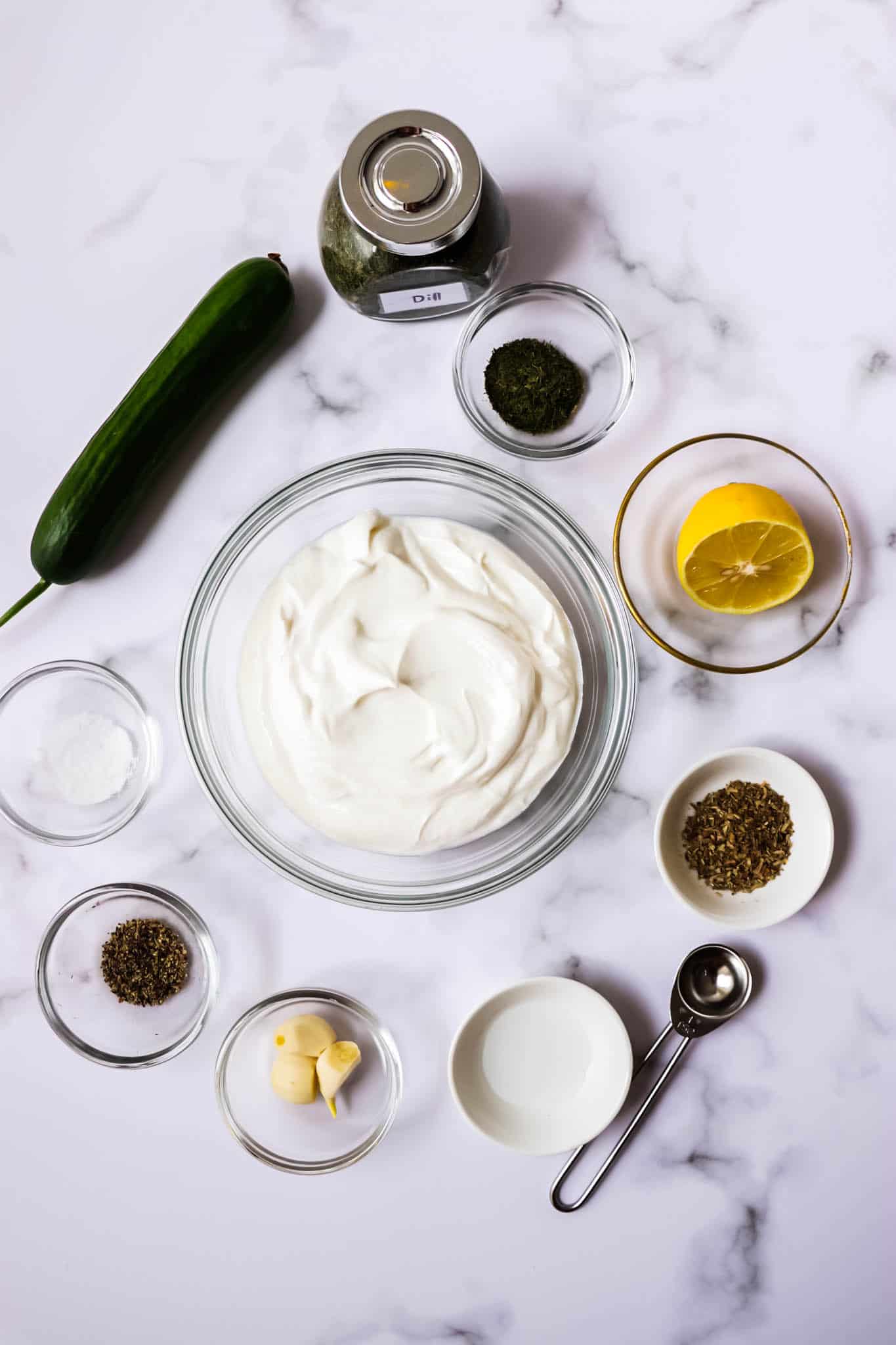 Tzatziki Dip Ingredients.