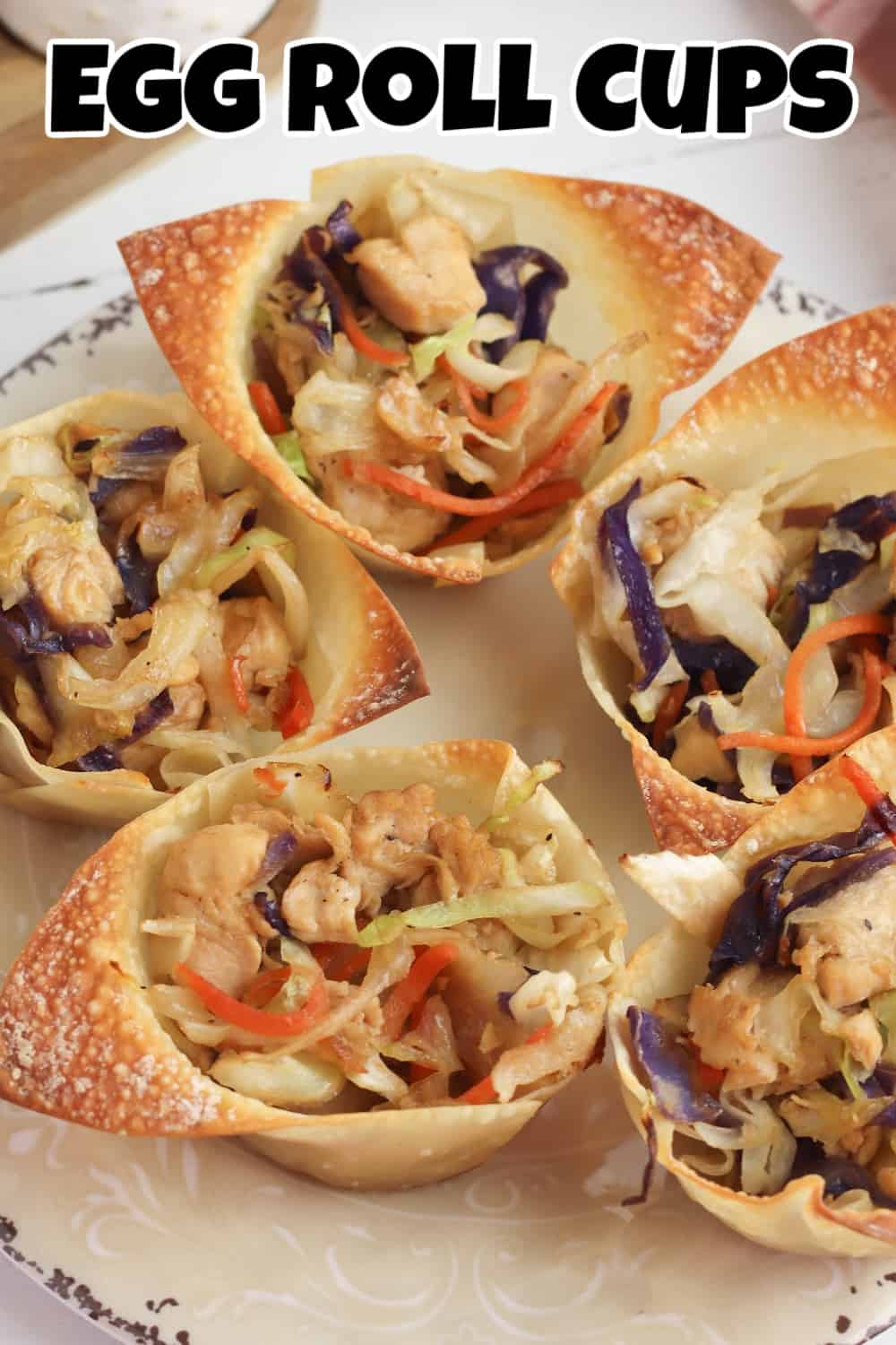 Chicken egg roll cups pin.