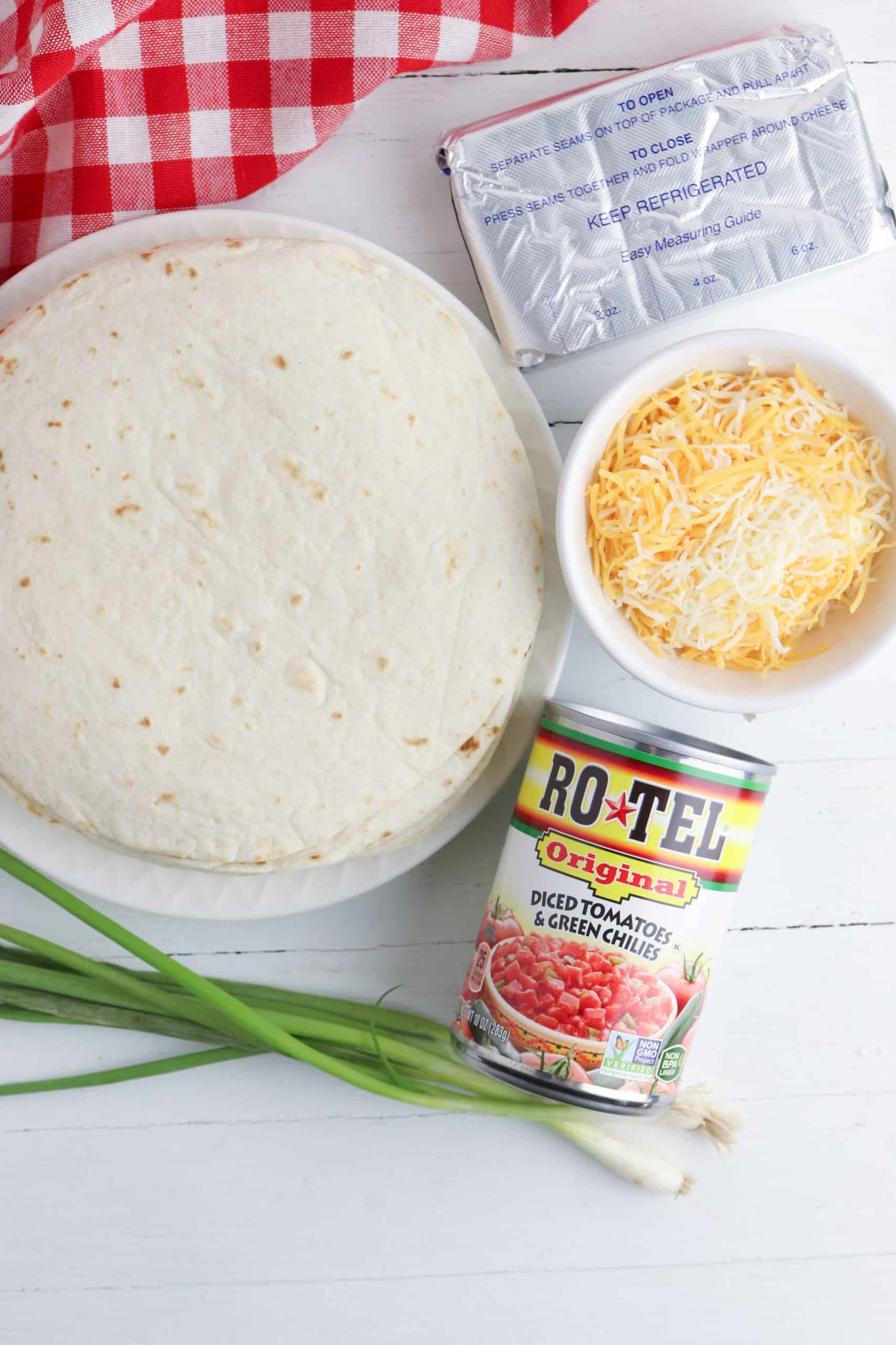 Mexican Pinwheels Ingredients.