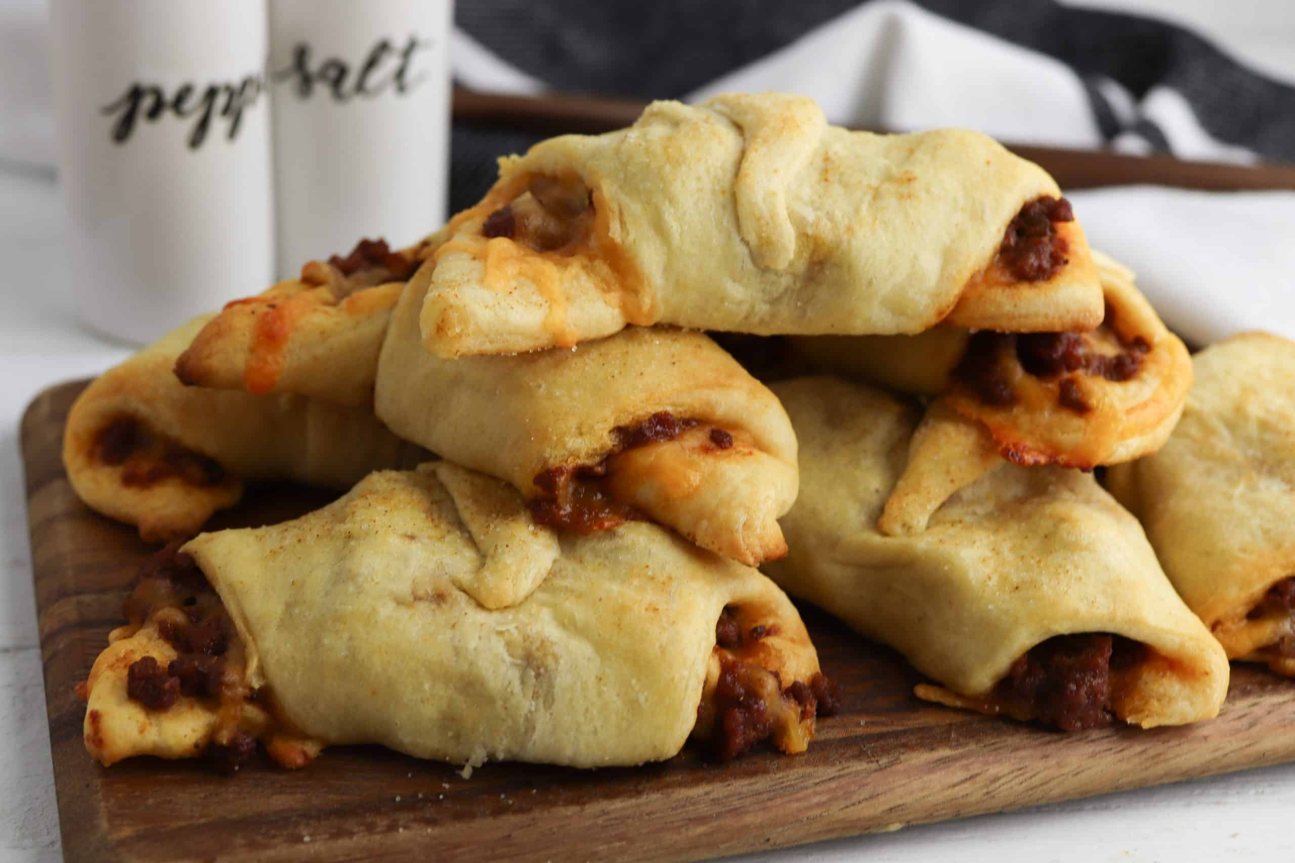 Headon photo of Crescent Roll Sloppy Joes.