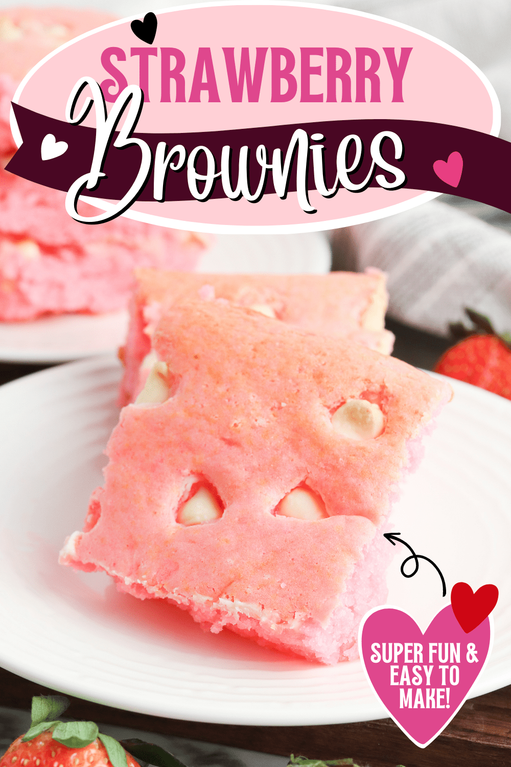 Strawberry Brownies with Cake Mix Pin.