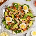 Overhead view of Chicken Cobb Salad.