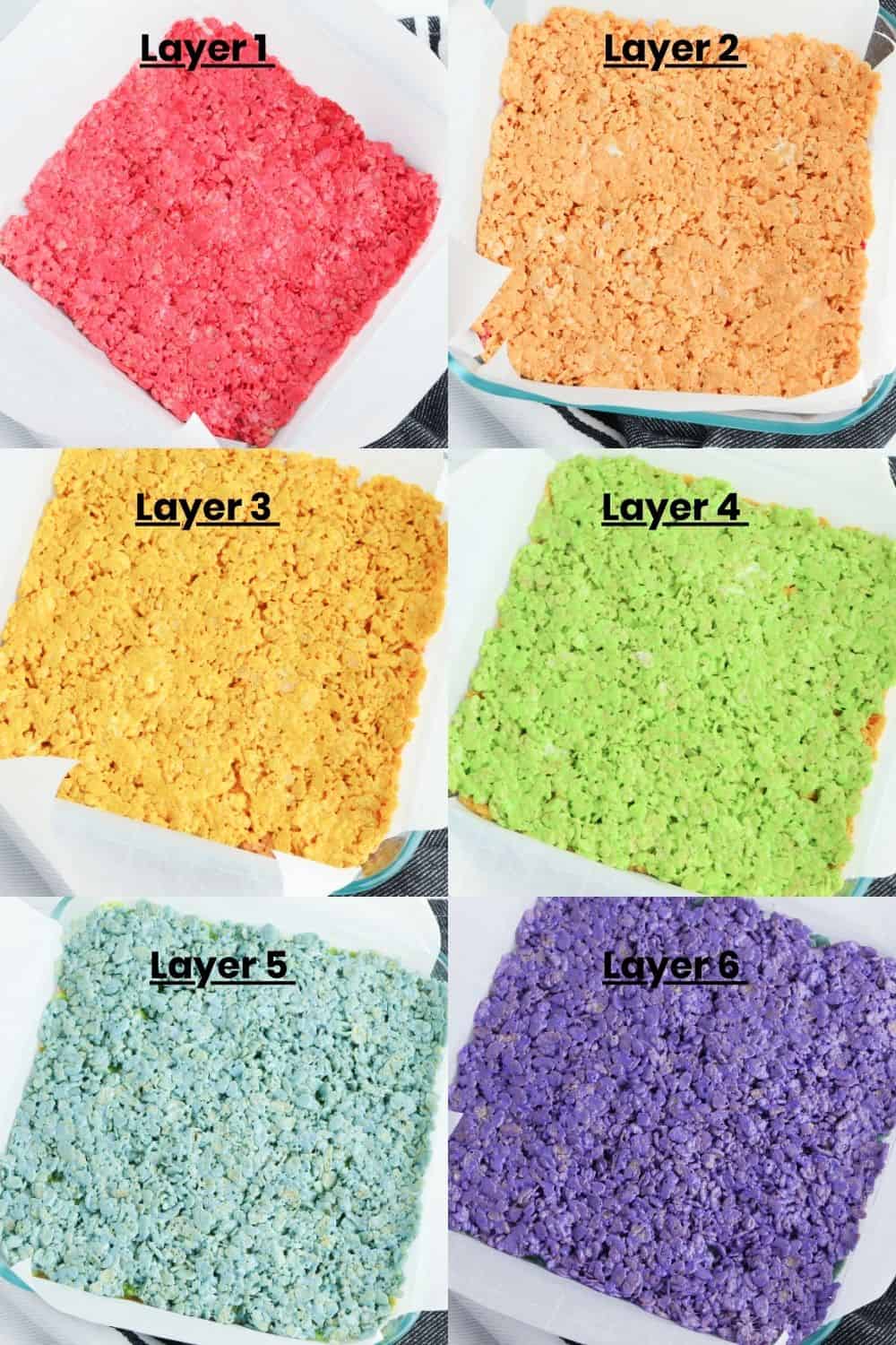 Rainbow layers or Rice Krispies.