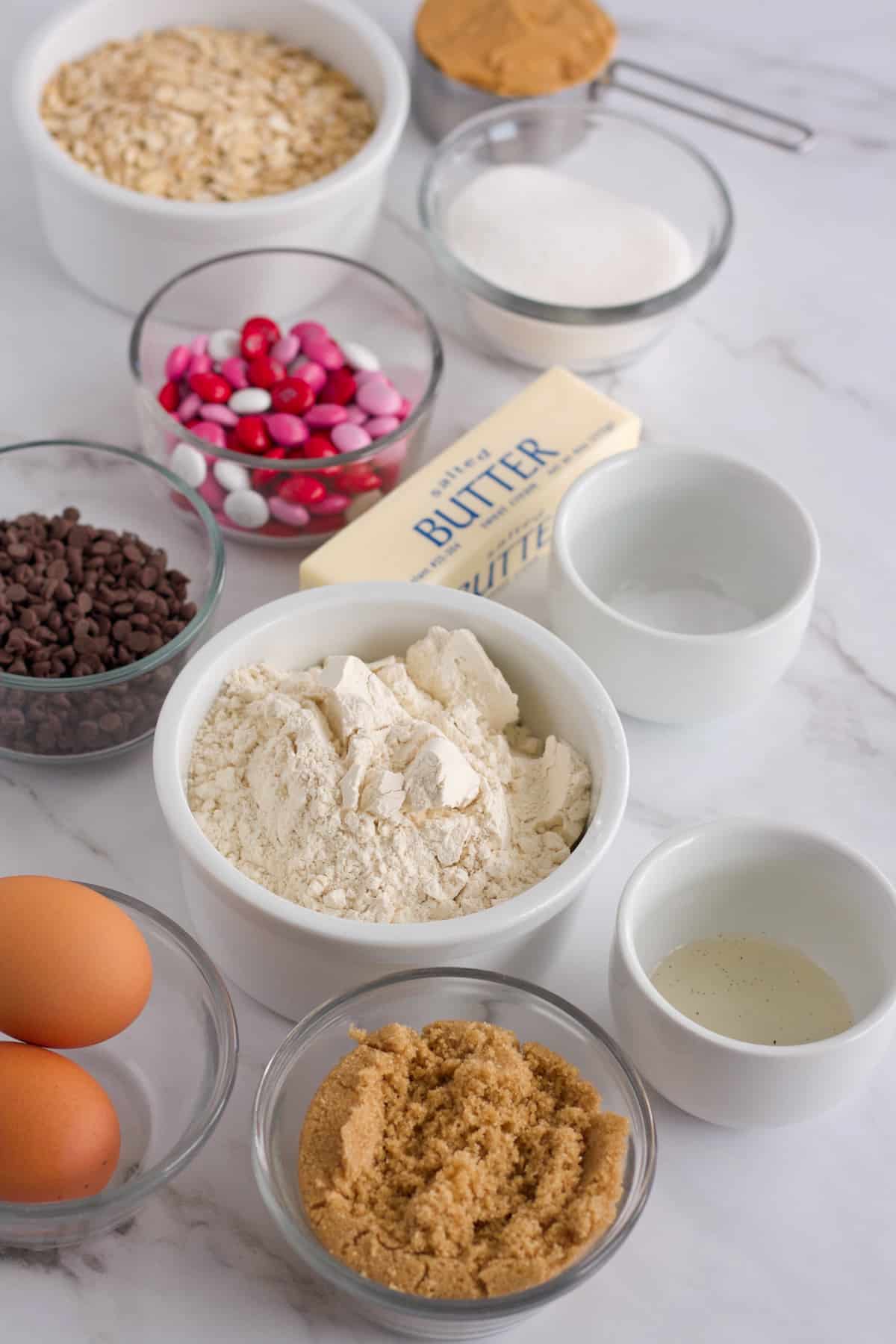 Valentine Cookie Recipe ingredients.