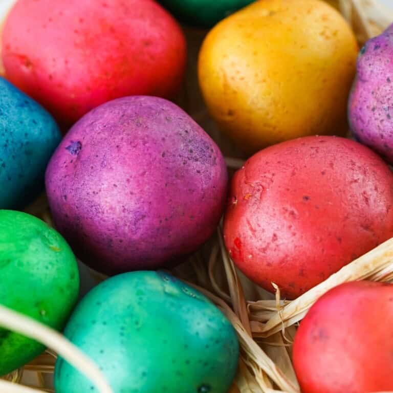 dyed Easter potatoes.