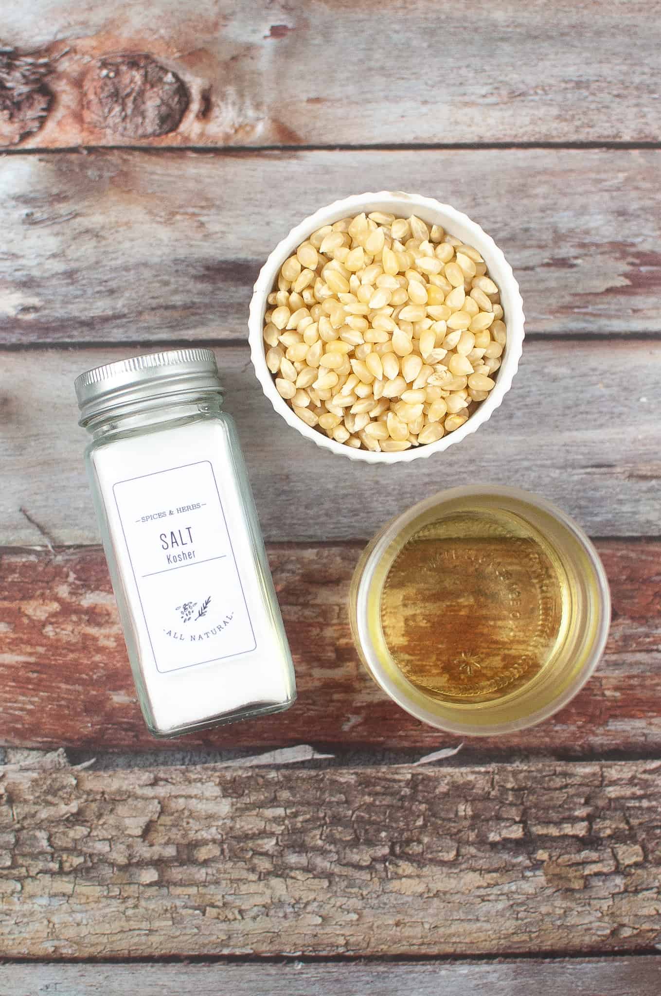 Air Fryer Popcorn Ingredients.