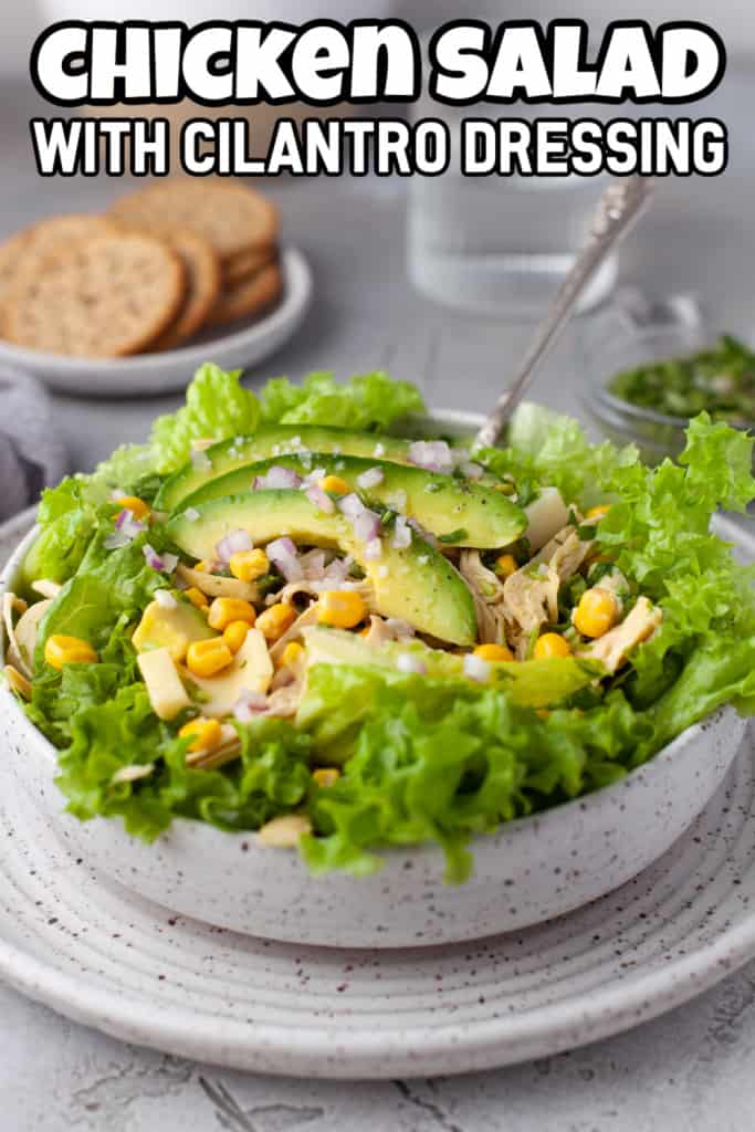 Grilled Chicken Salad with Cilantro Dressing Pin.