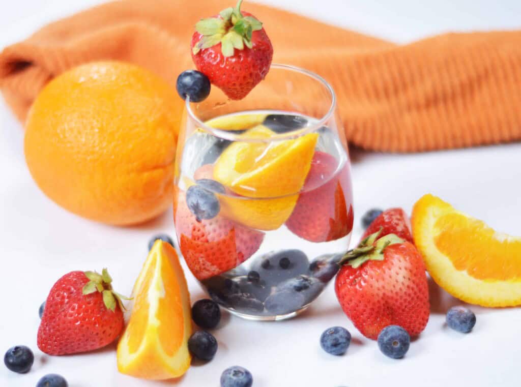 Orange-Infused Water with Berries.