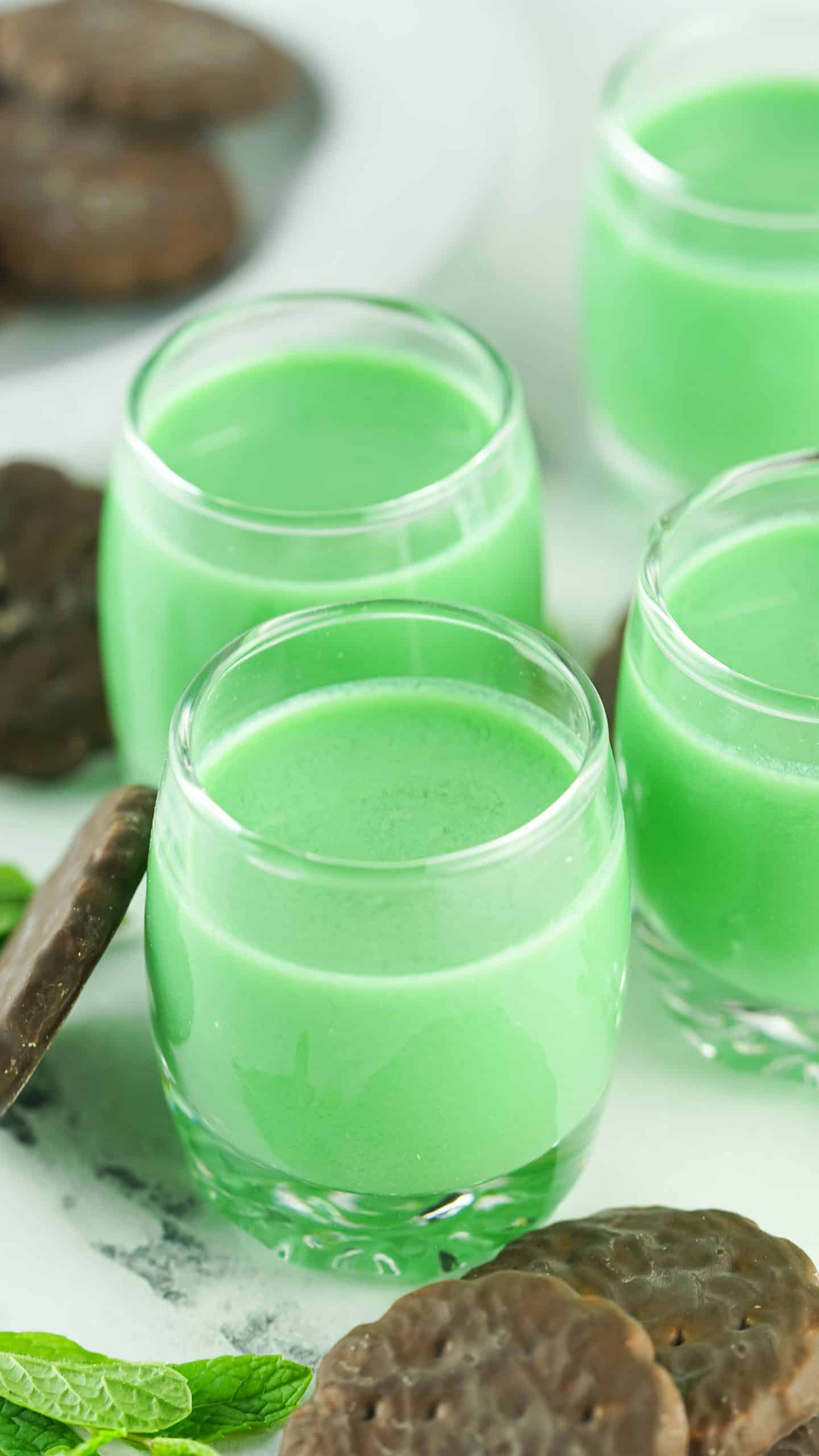 Thin Mint Shots lined up.