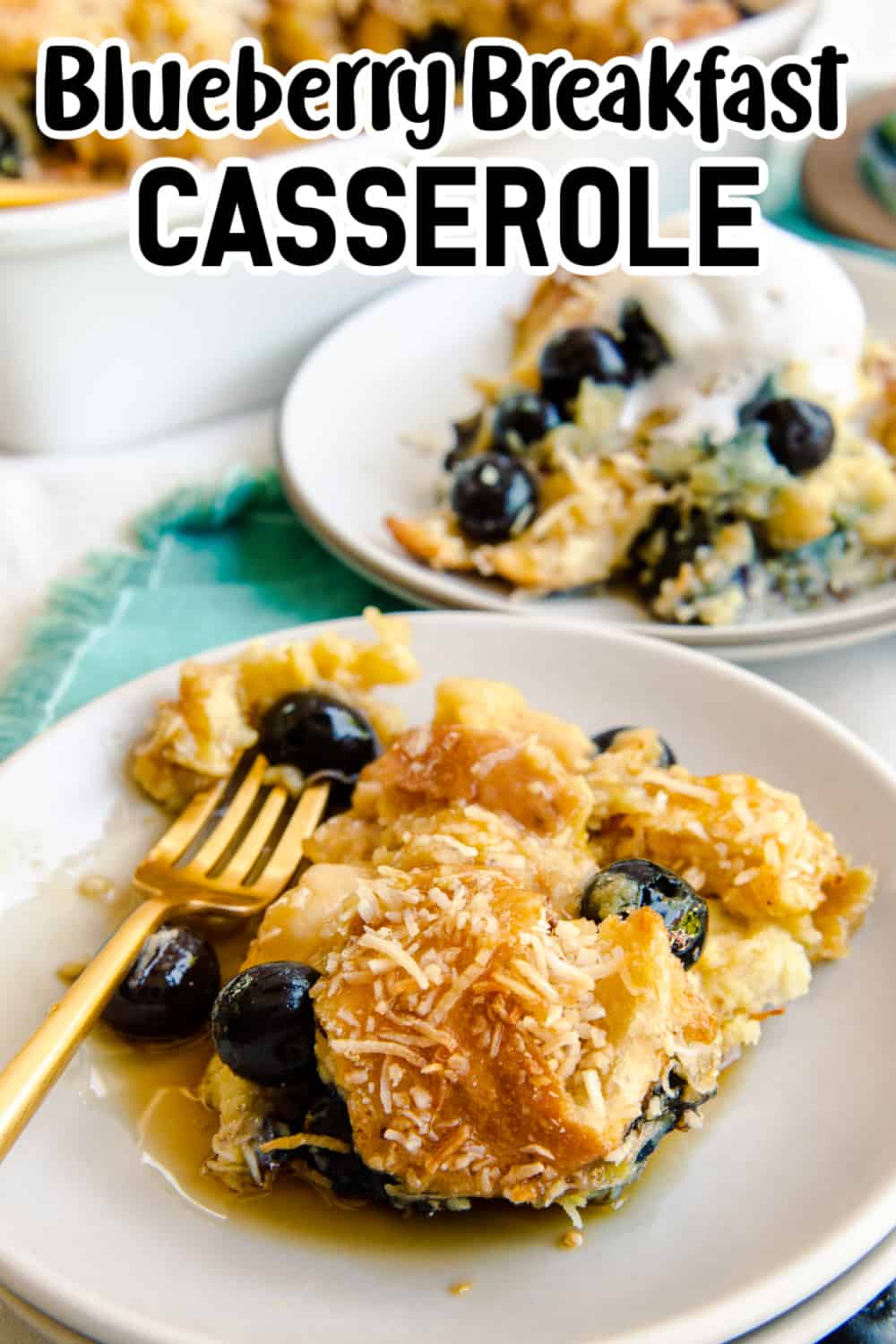Blueberry Breakfast Casserole Pin.