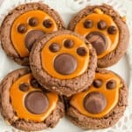 Chocolate Caramel Bear Claw Cookies.
