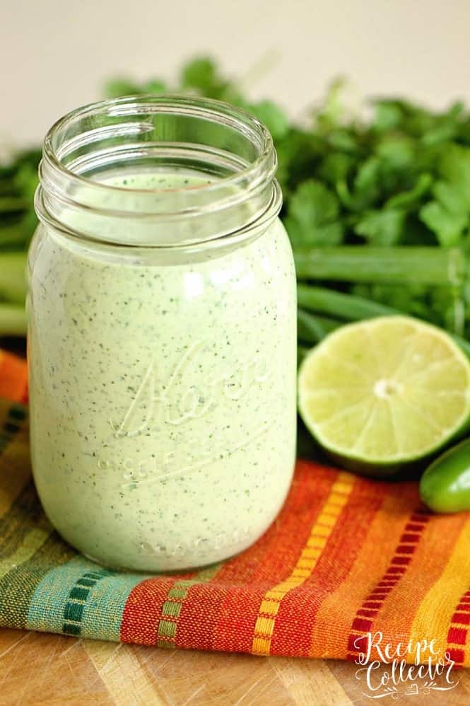 Cilantro Dip in Mason Jar.