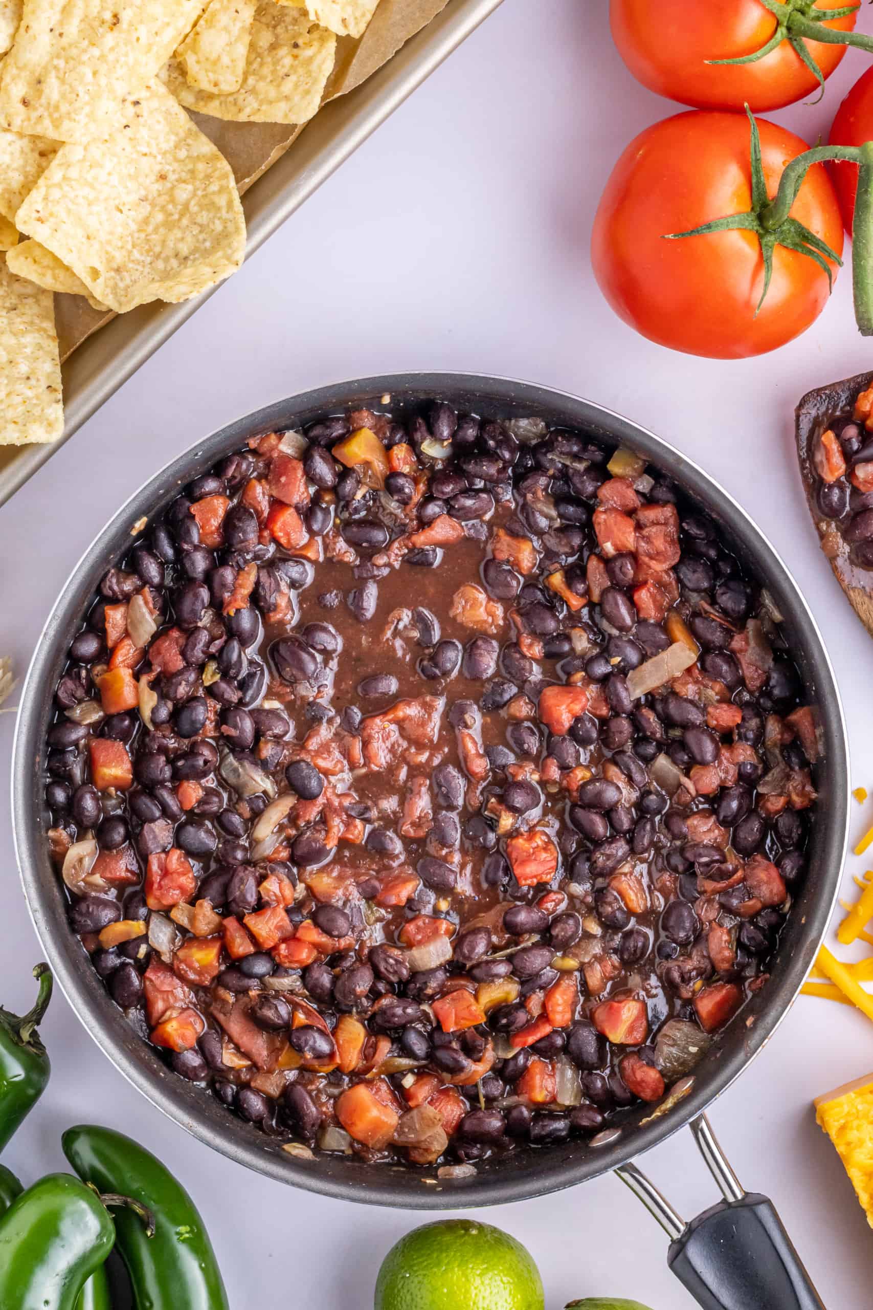 Spicy black bean mixture.