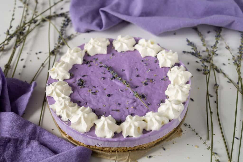 No-Bake Lavender Cheesecake.