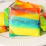 Fruit Roll-ups Ice Cream on a white plate.