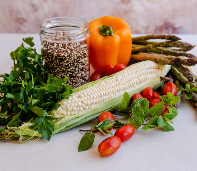 Ingredients for Quinoa Salad.