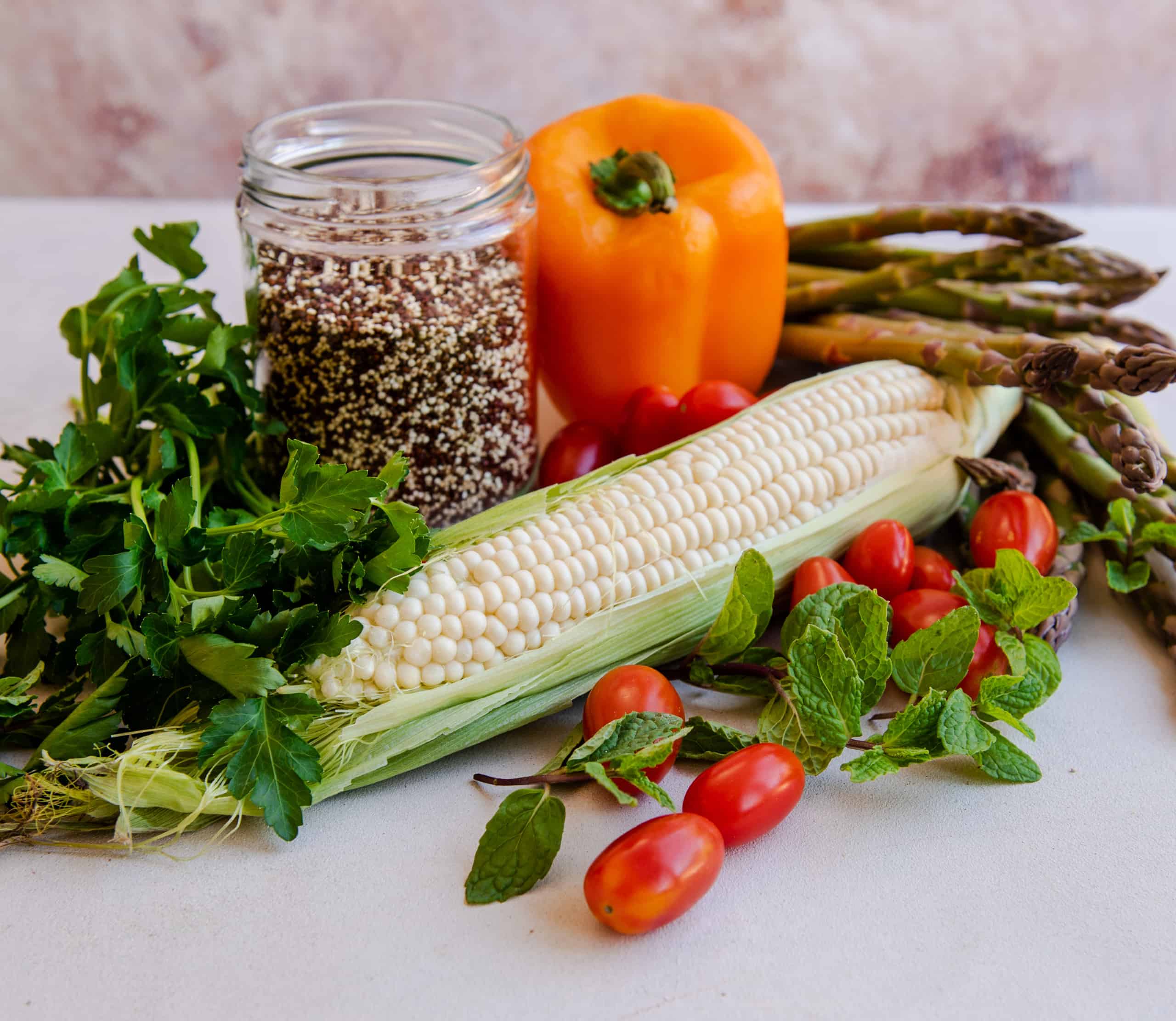 Ingredients for Quinoa Salad.